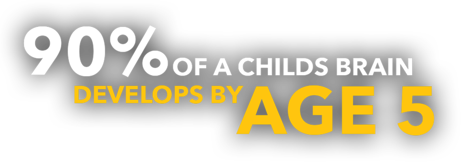 90% of a child's brain develops by age 5